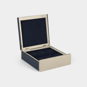 SPENCE 6 WATCH BOX - MARINE / CHAMPAGNE