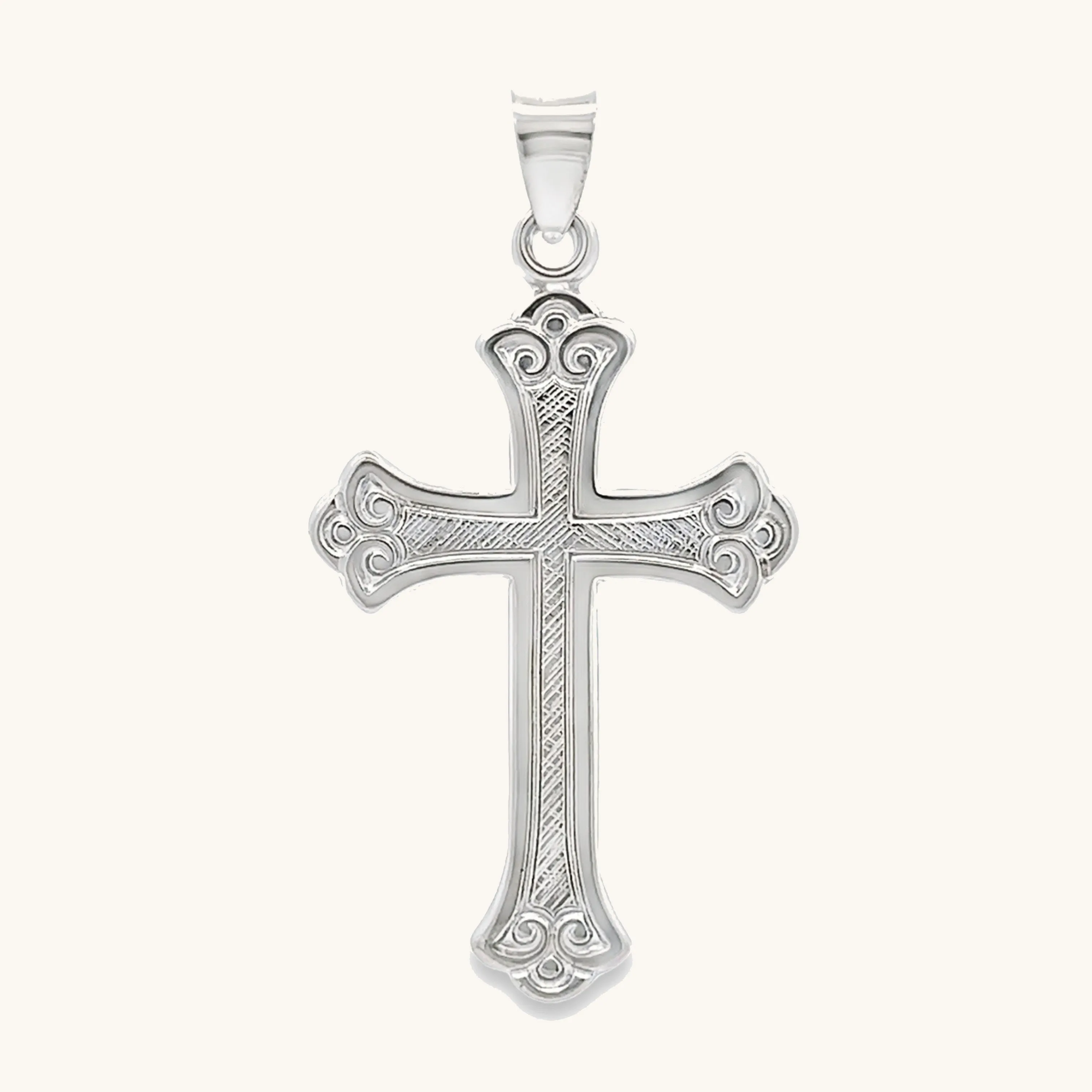 STERLING SILVER DESIGN CROSS PENDANT