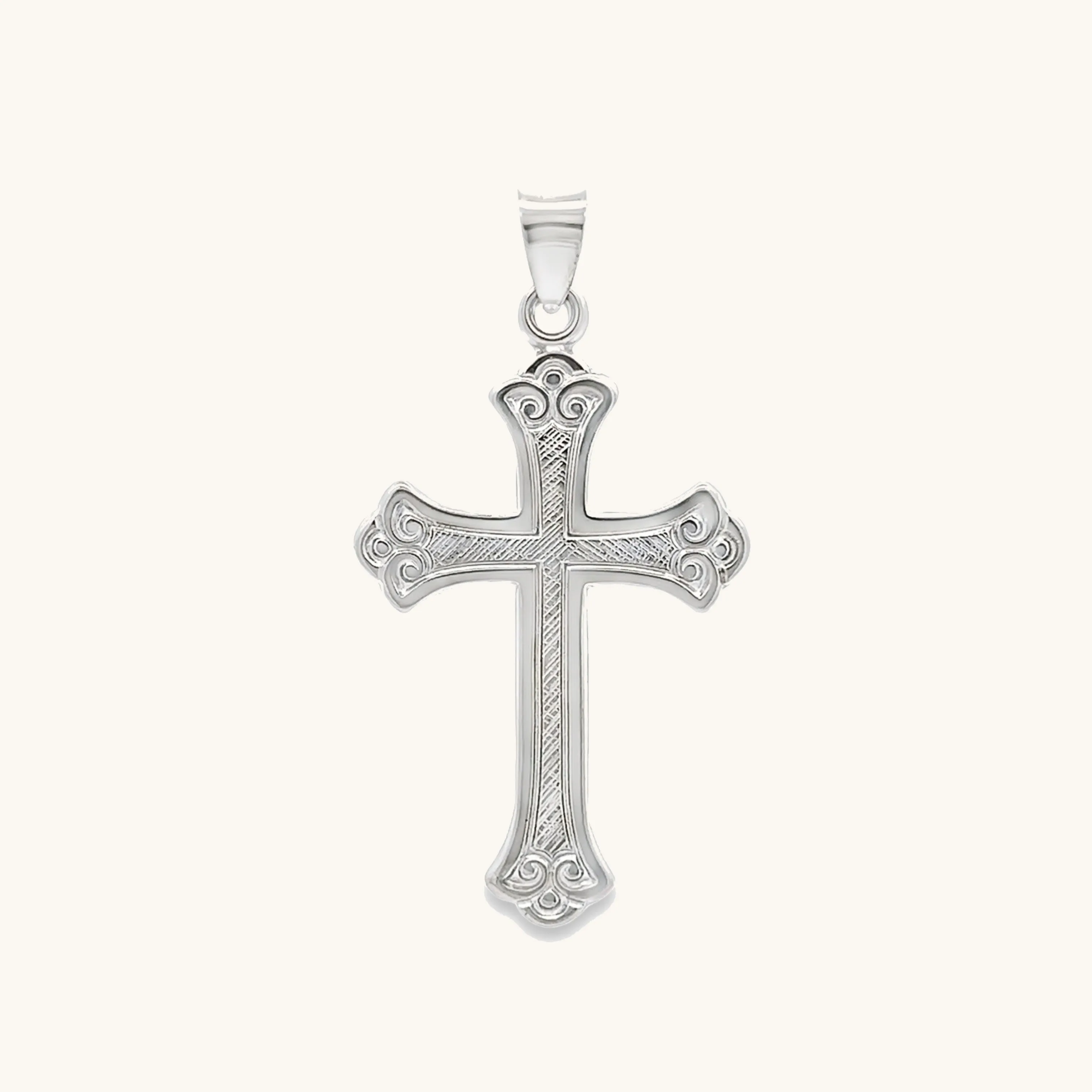 STERLING SILVER DESIGN CROSS PENDANT