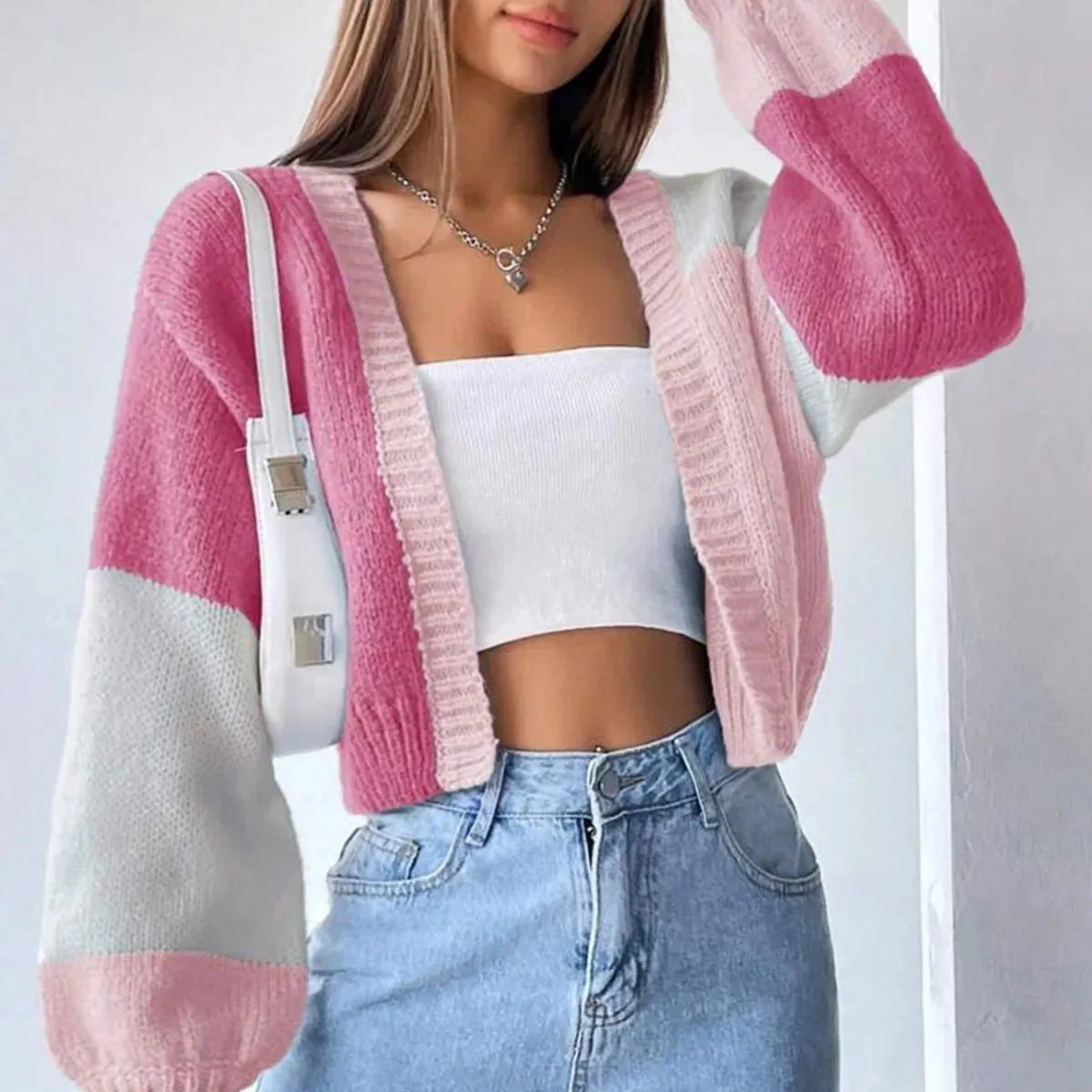 Striped Long Sleeve Cardigan Sweater