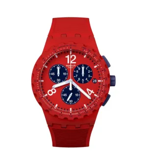Swatch Chrono Watch Primarily Red SUSR407