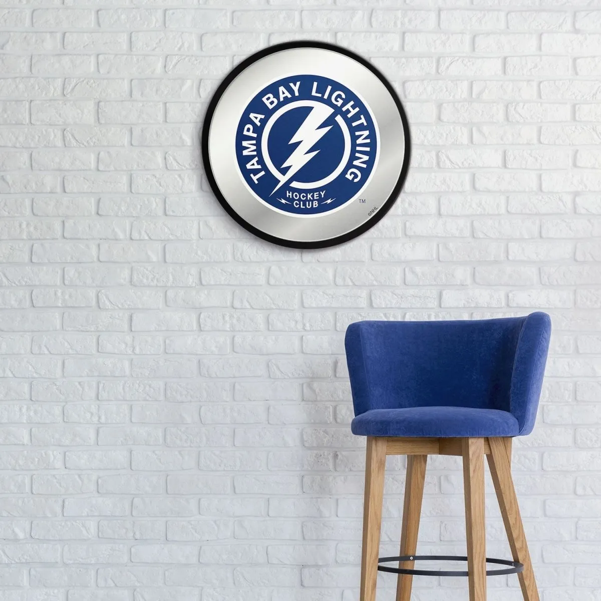 Tampa Bay Lightning: Secondary Logo - Modern Disc Mirrored Wall Sign
