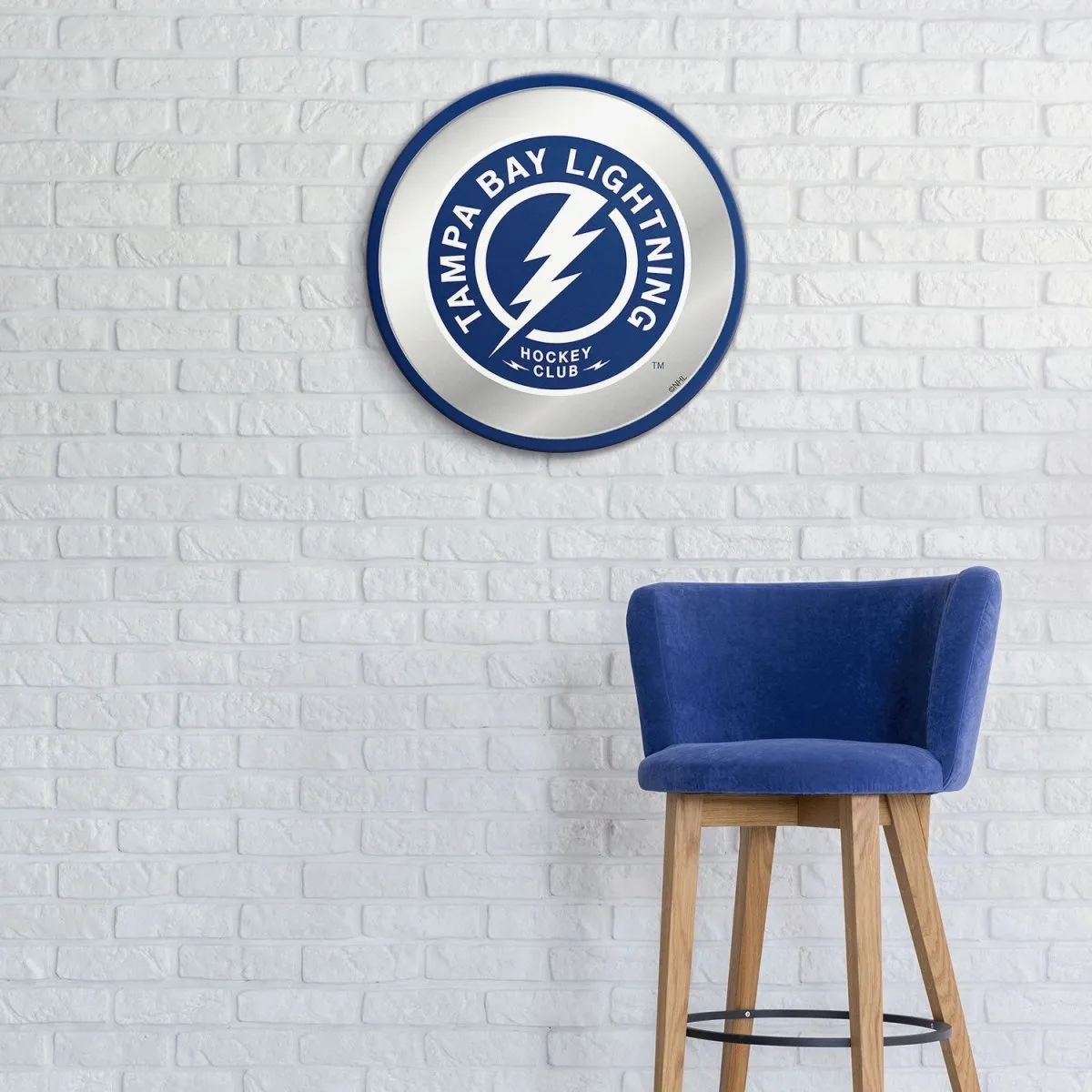 Tampa Bay Lightning: Secondary Logo - Modern Disc Mirrored Wall Sign