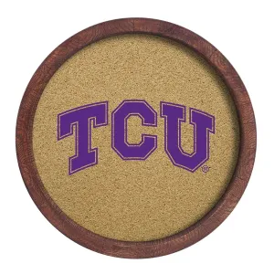 TCU Horned Frogs: "Faux" Barrel Framed Cork Board