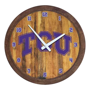 TCU Horned Frogs: "Faux" Barrel Top Wall Clock