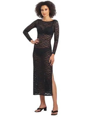 Temptation Sheer Lace Slit Gown ::RET