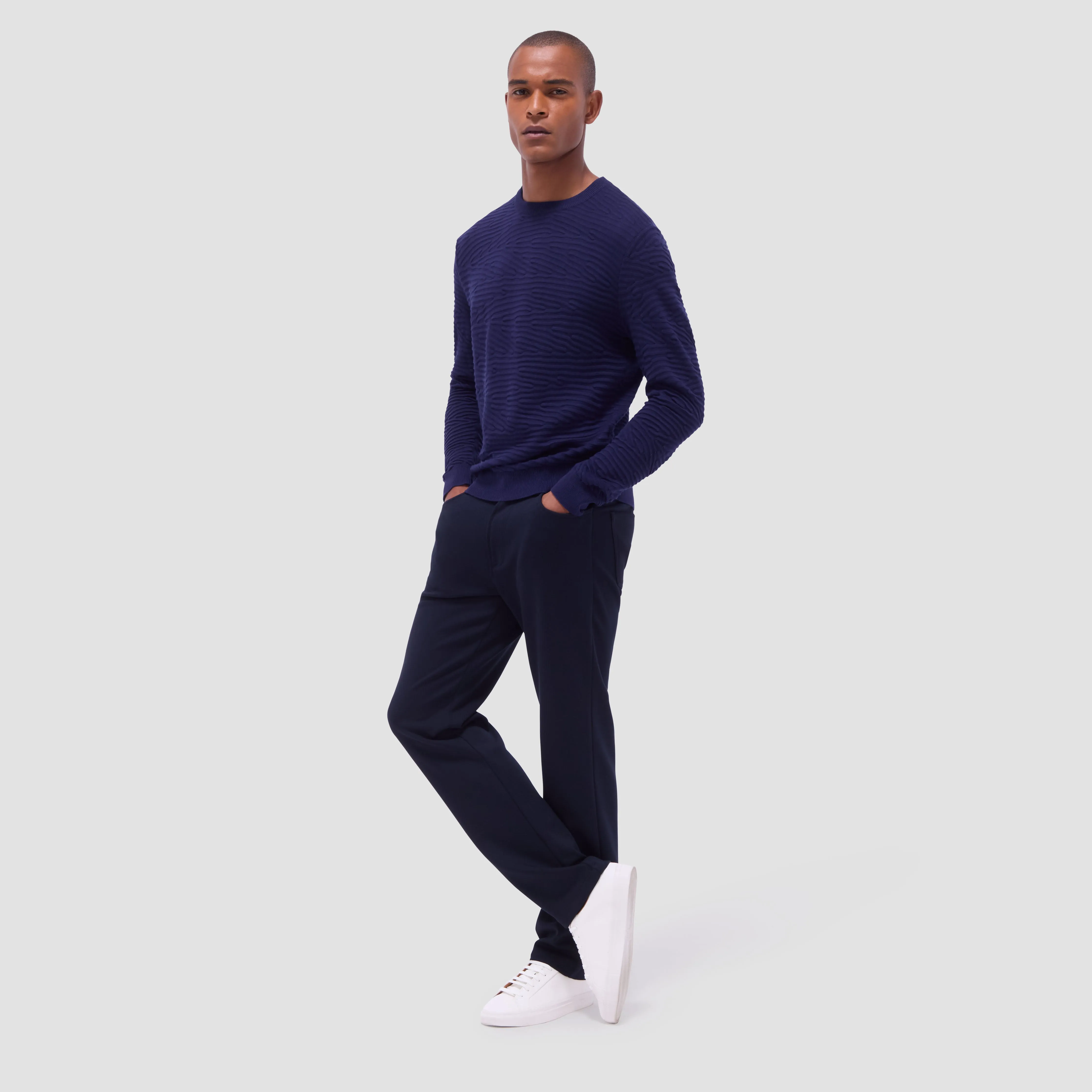 Texture Stitch Crew Neck Sweater