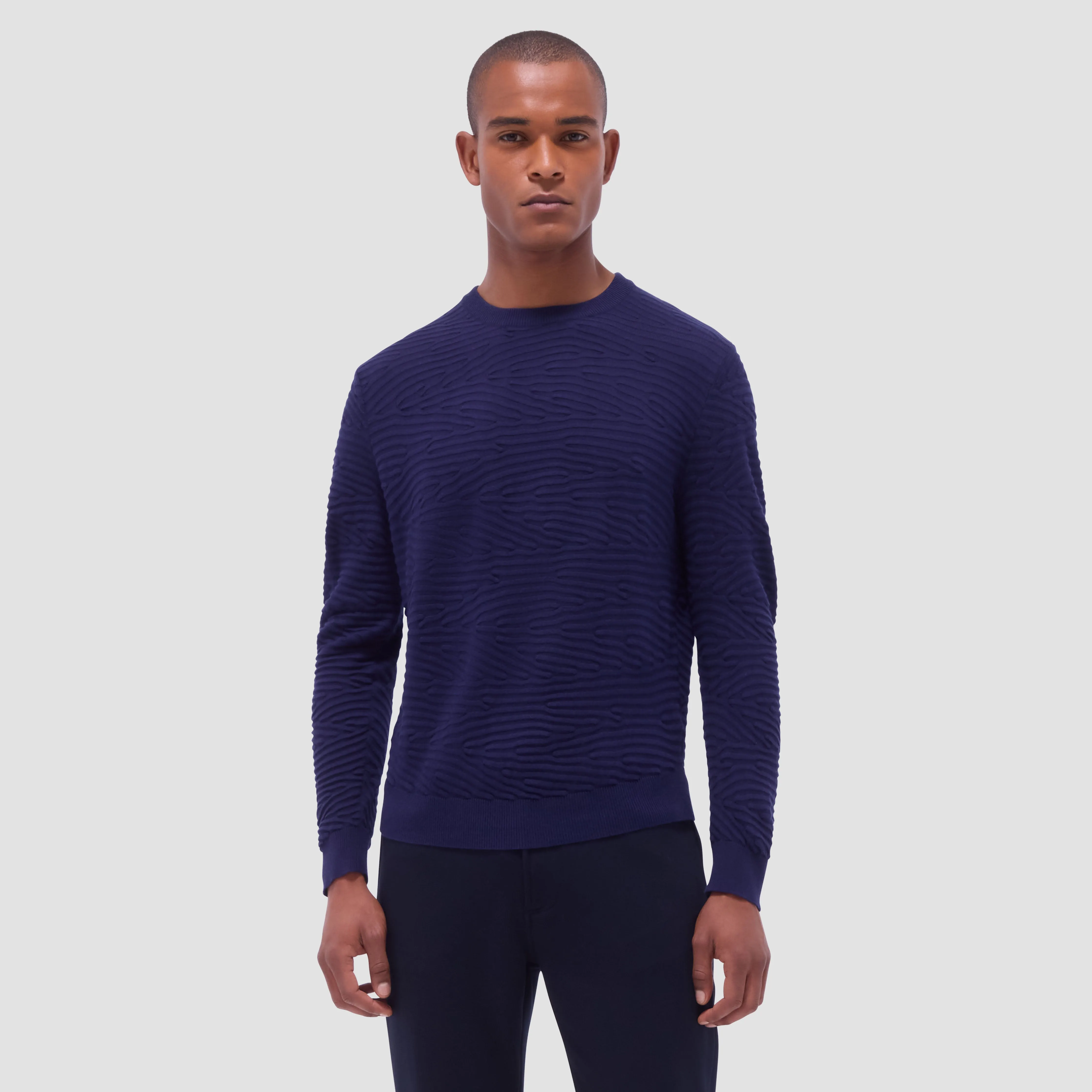 Texture Stitch Crew Neck Sweater