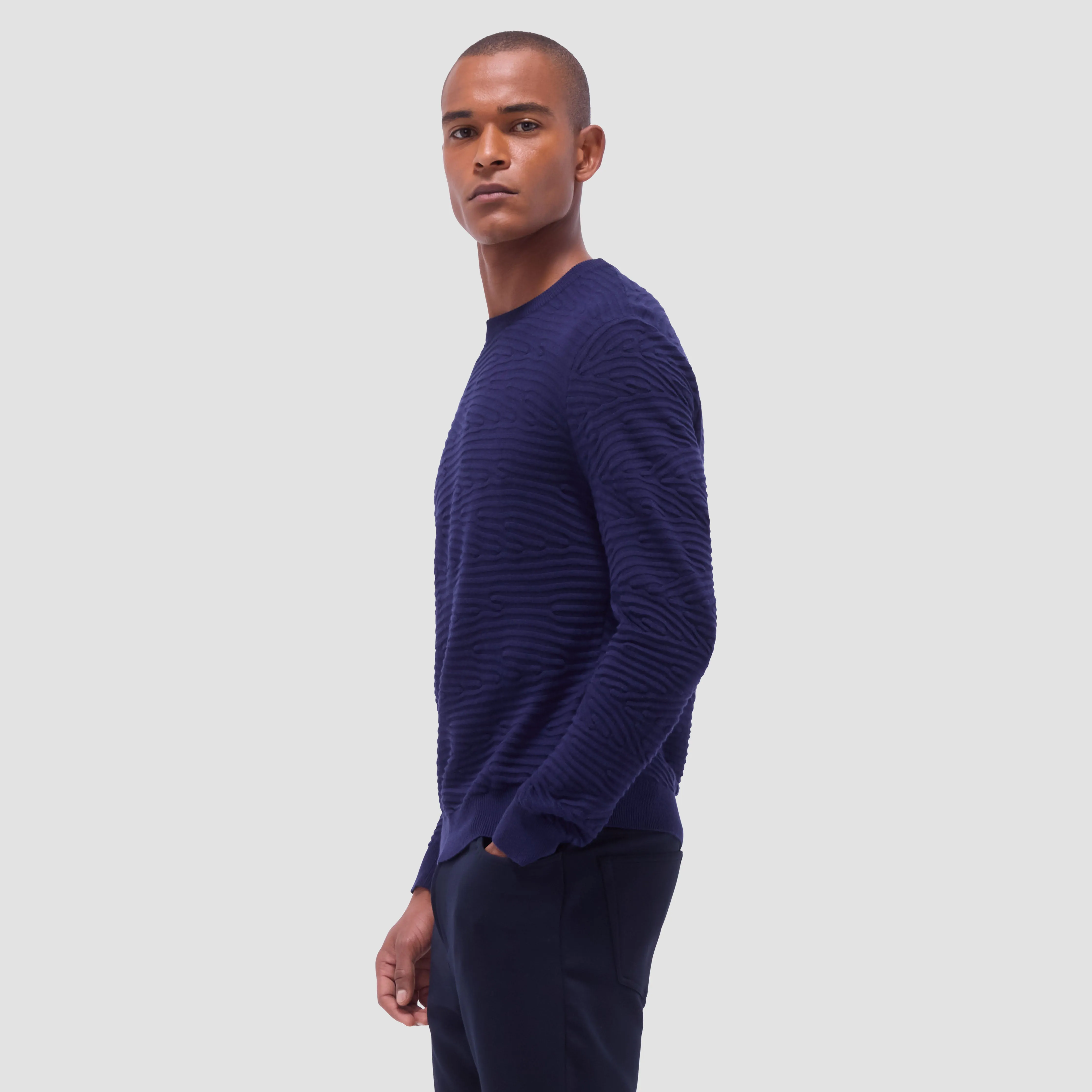 Texture Stitch Crew Neck Sweater
