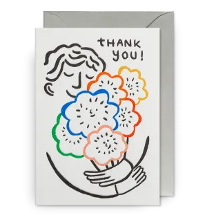 Thank You Floral Bouquet Retro