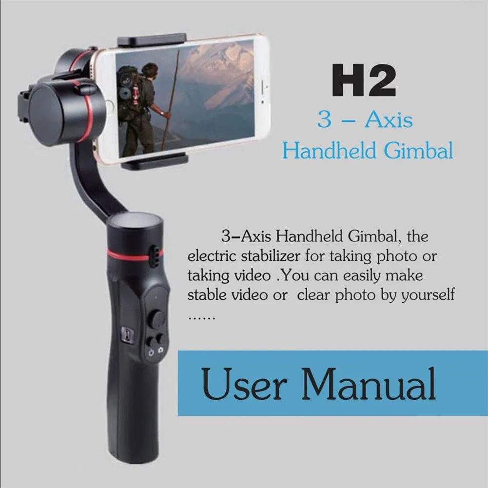 Three-Axis Handheld Smartphone Gimbal Stabilizer Mobile Phone Balancer Counterweight Photography black