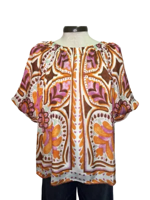 Tie in the Back Top Floral Mandala