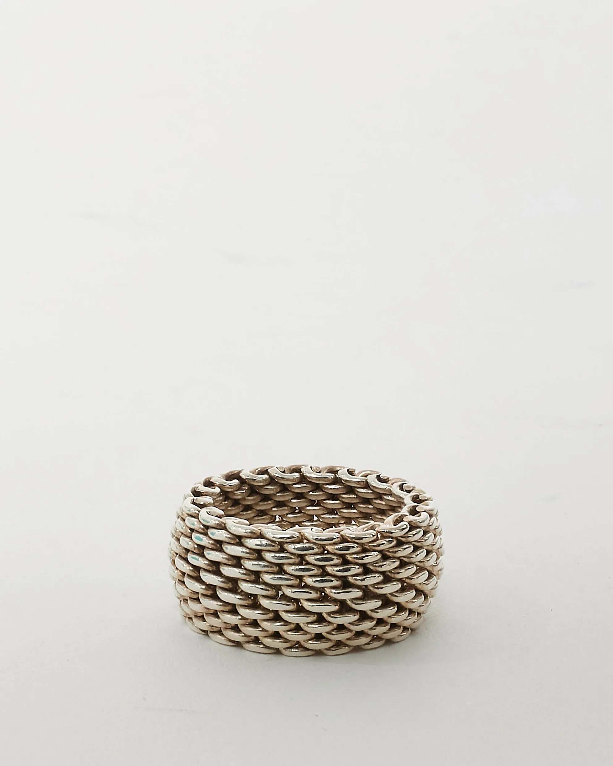 Tiffany & Co. Sterling Silver Mesh Domed Ring - 4.5