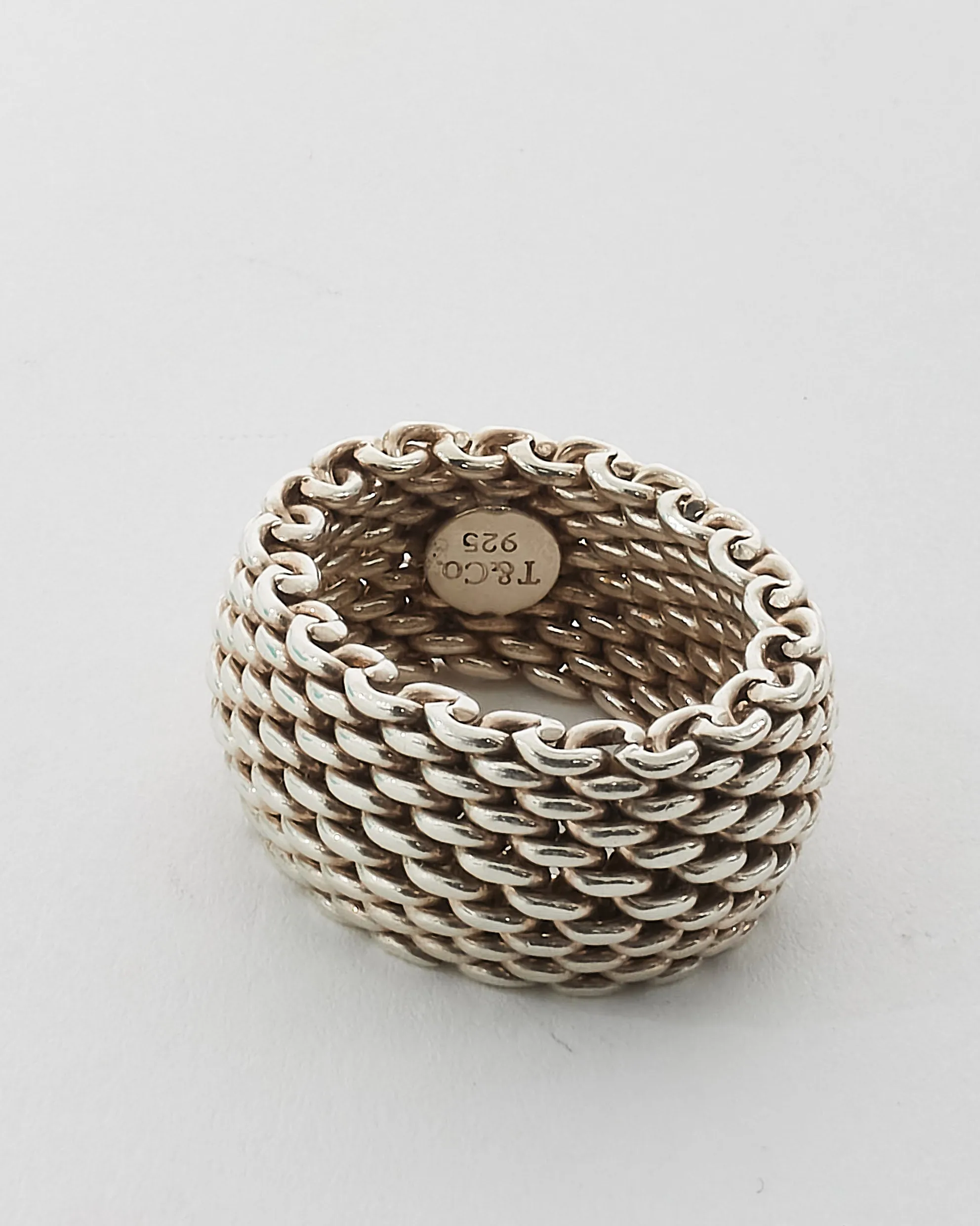 Tiffany & Co. Sterling Silver Mesh Domed Ring - 4.5