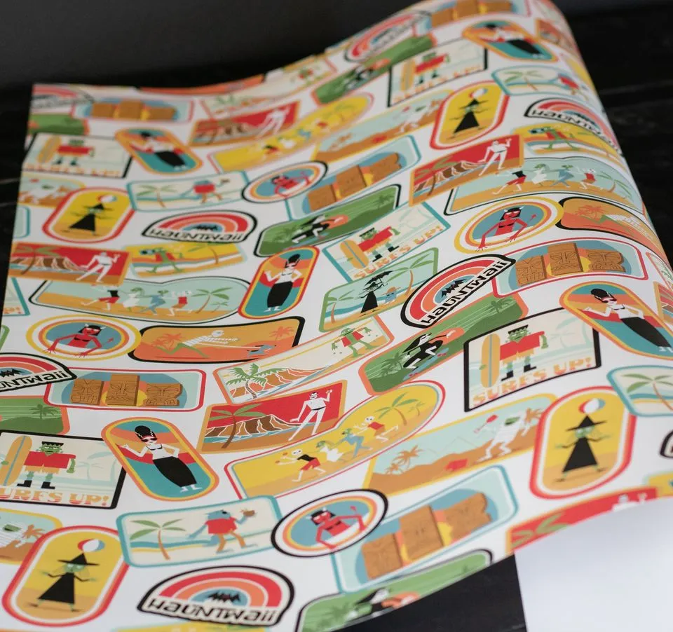 Tiki Hauntwaii Gift Wrap - White (1 Sheet)