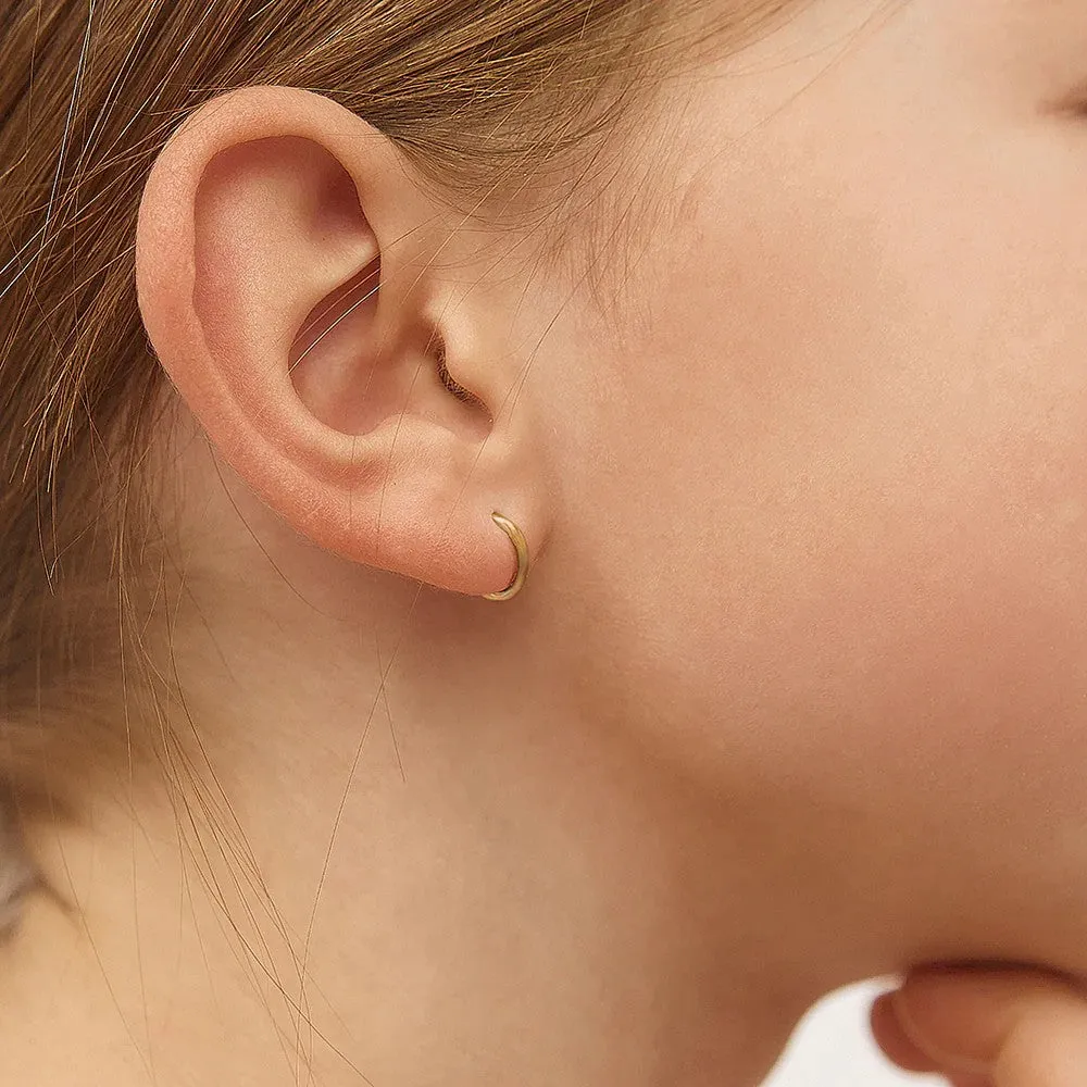 Tiny Gold Little Girl's Hoop Earrings