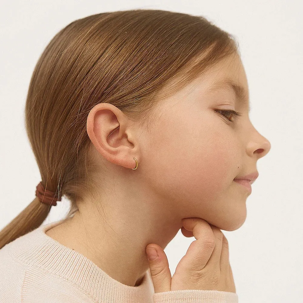 Tiny Gold Little Girl's Hoop Earrings