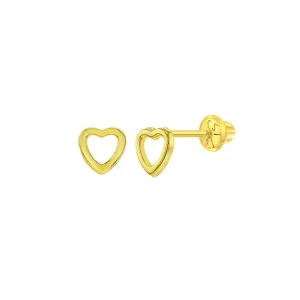 Tiny Open Heart Little Girl's Stud Earring