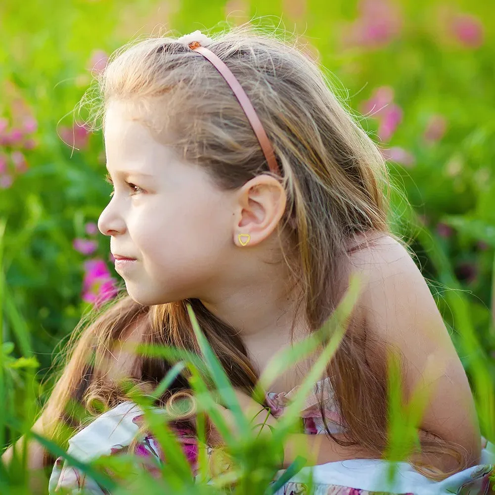 Tiny Open Heart Little Girl's Stud Earring