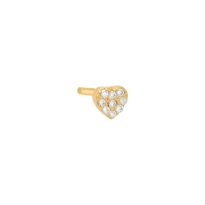 Tiny Pave Heart Stud Earring