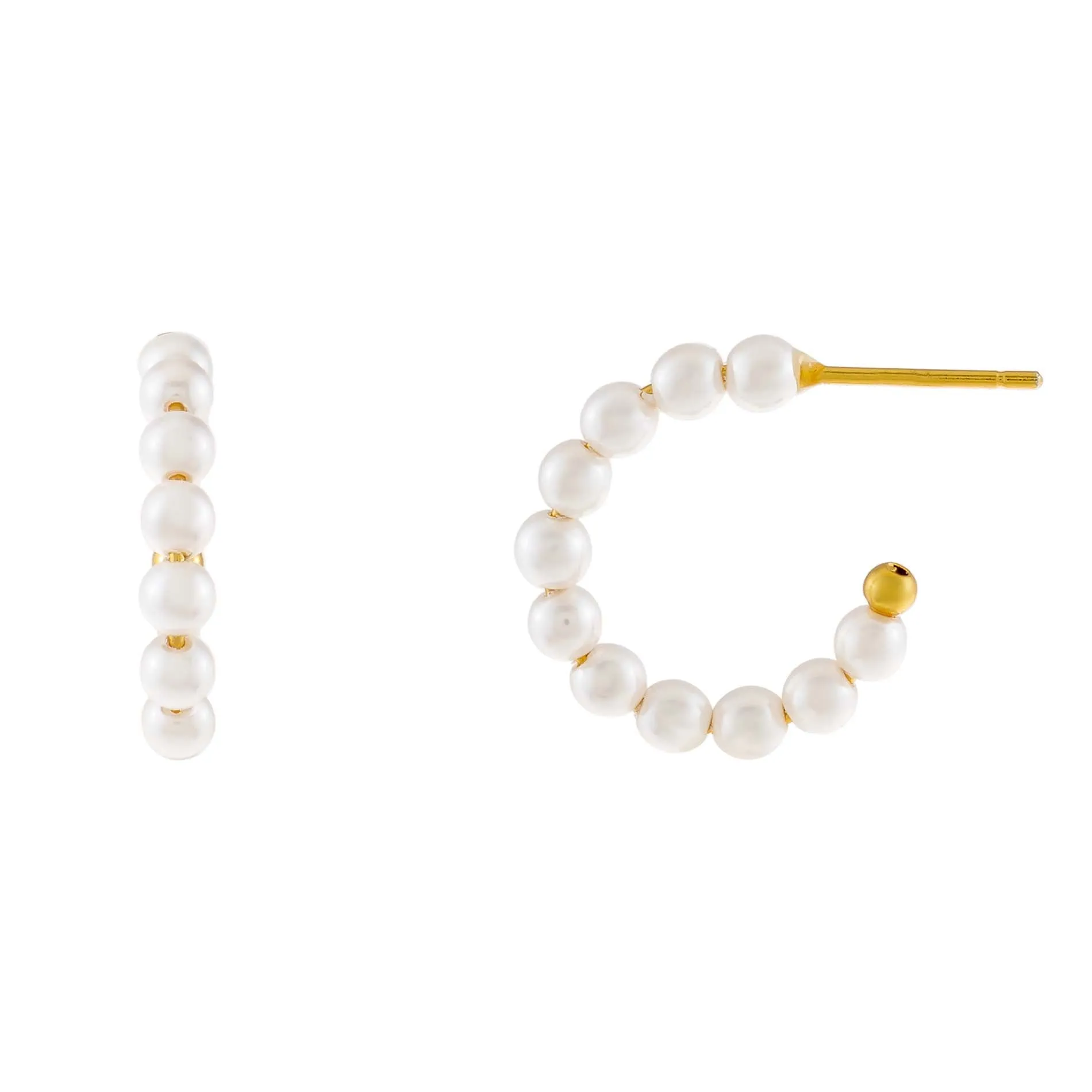 Tiny Pearl Hoop Earring