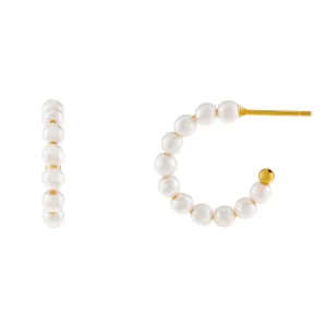 Tiny Pearl Hoop Earring