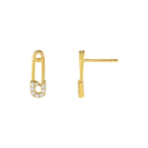 Tiny Safety Pin Stud Earring