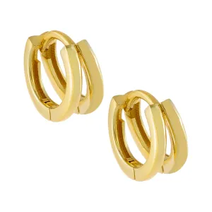 Tiny Solid Double Huggie Earring