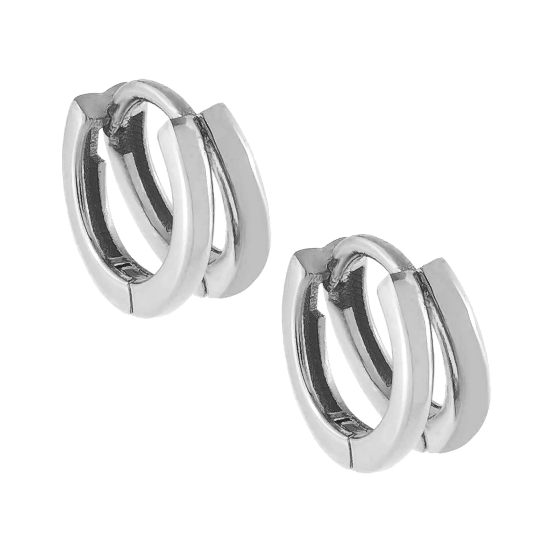Tiny Solid Double Huggie Earring