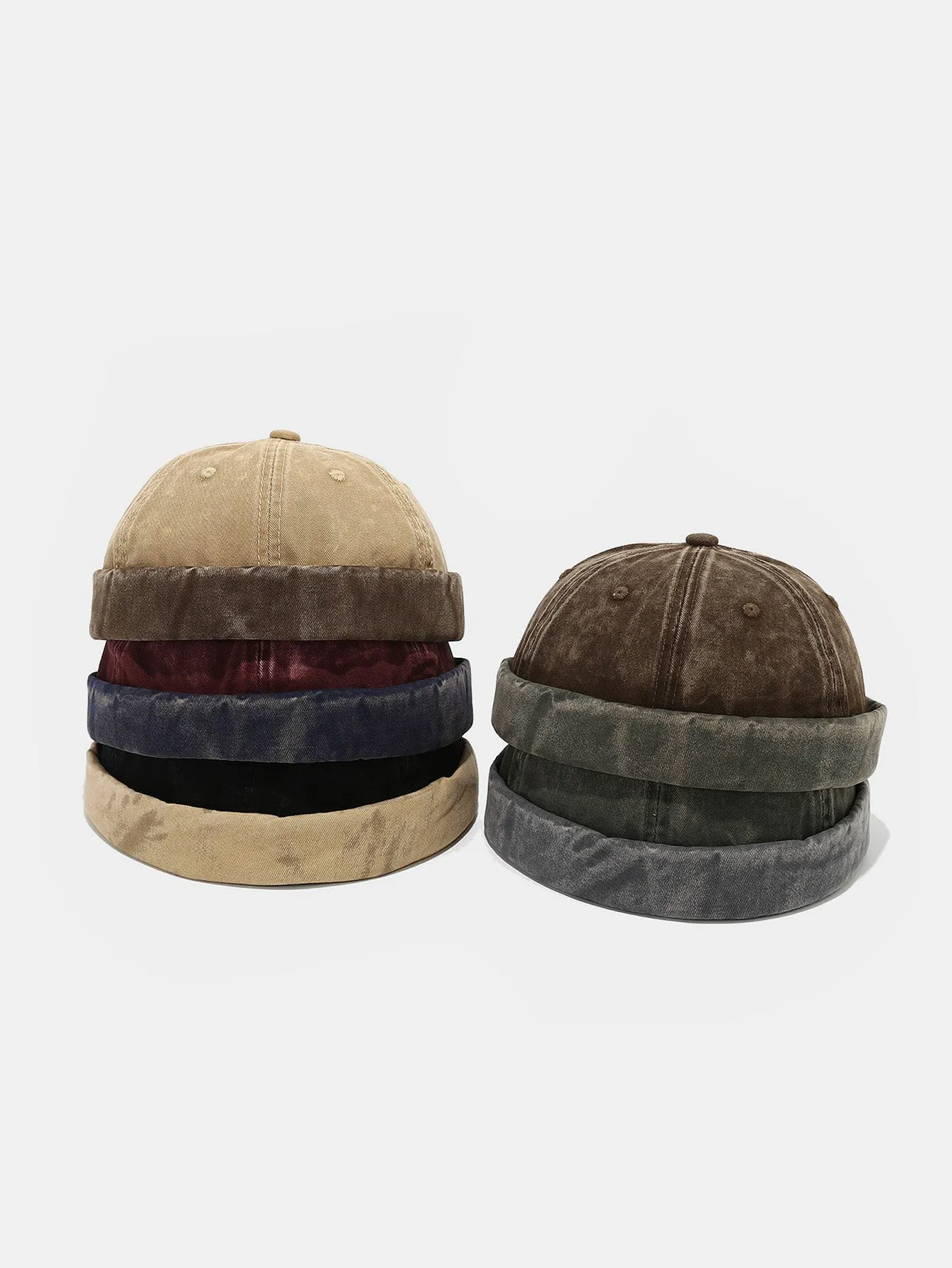 Topi retro denim tanpa jim tanpa