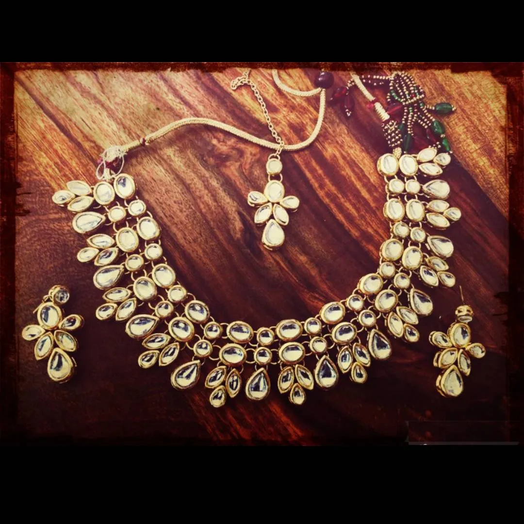 Traditional Gold-Plated Kundan Necklace Set