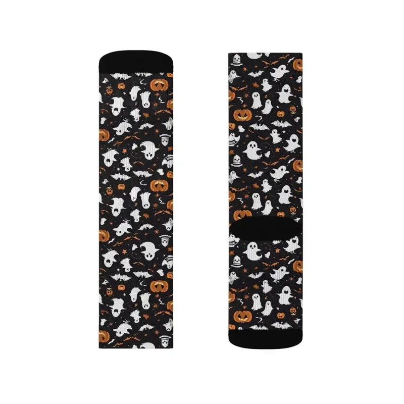Trendy Sublimation Socks Ghosts and Pumpkin Style