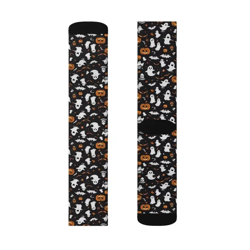 Trendy Sublimation Socks Ghosts and Pumpkin Style