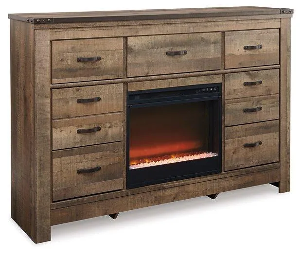 Trinell Dresser with Electric Fireplace