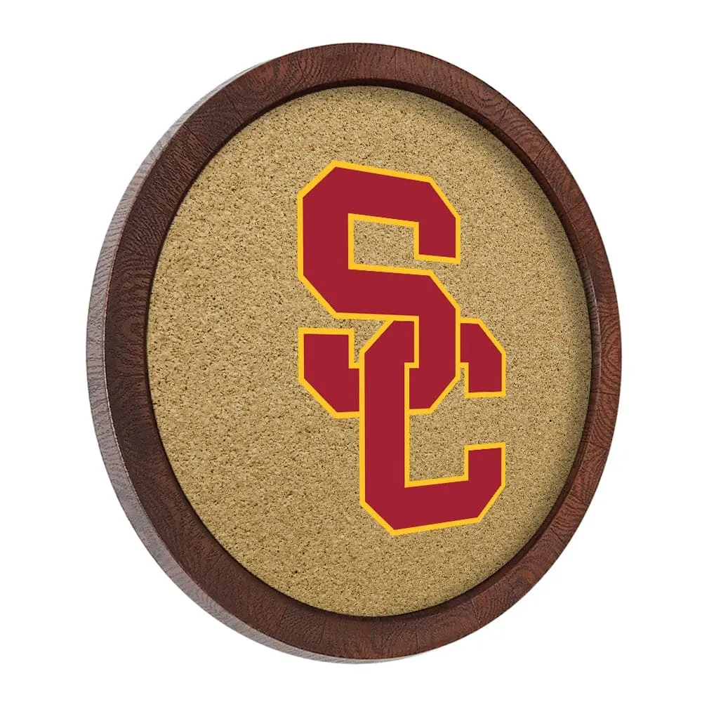 USC Trojans: "Faux" Barrel Framed Cork Board