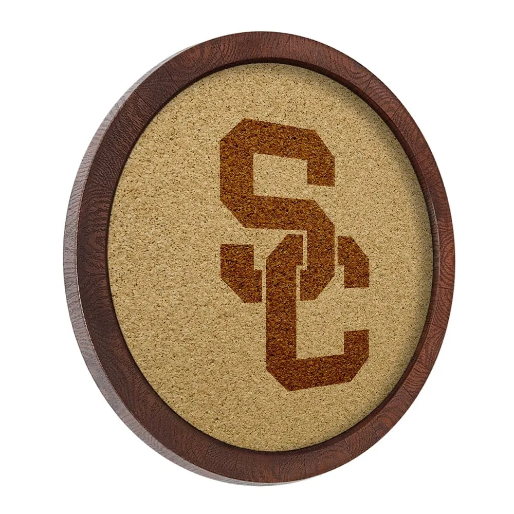 USC Trojans: "Faux" Barrel Framed Cork Board