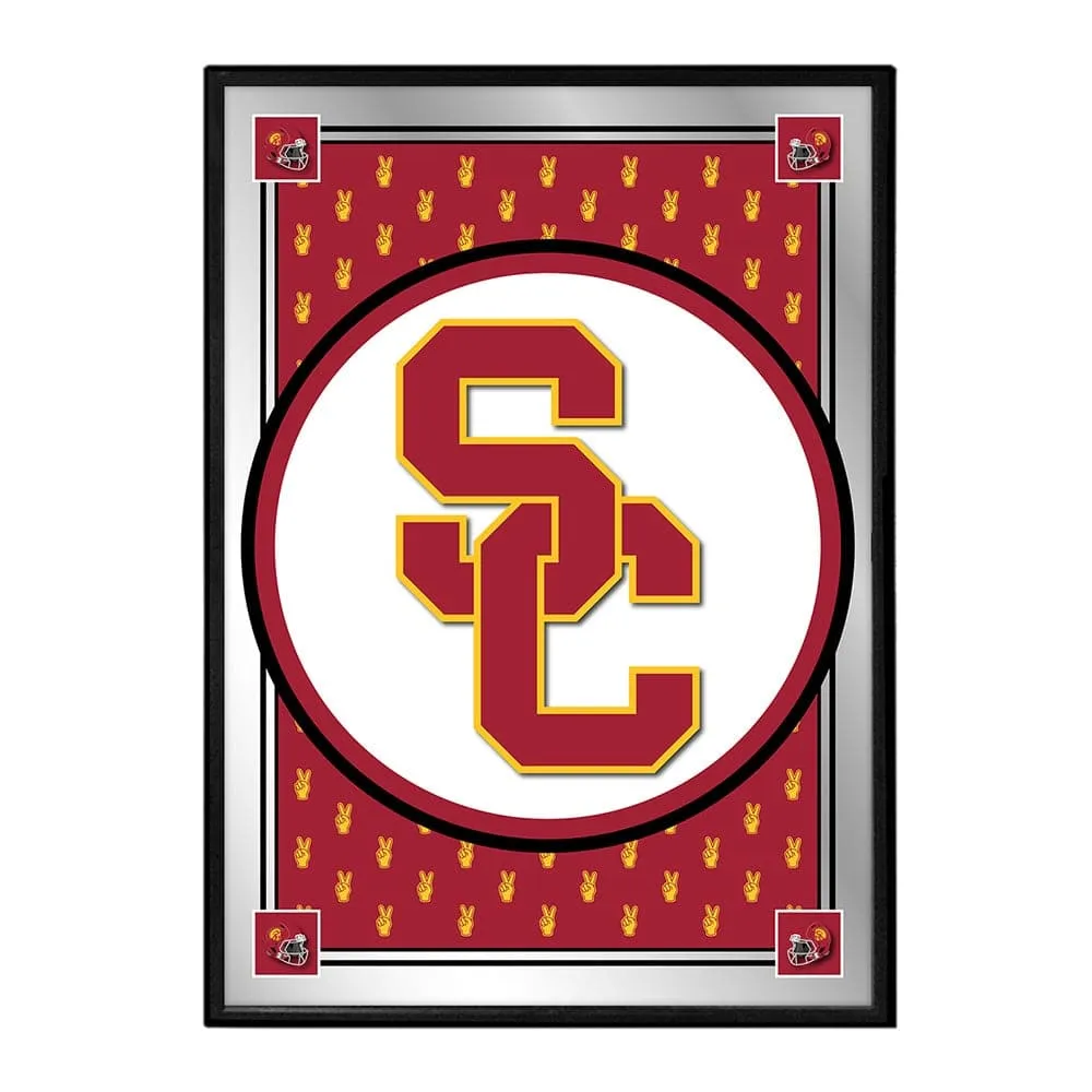 USC Trojans: Team Spirit, SC - Framed Mirrored Wall Sign
