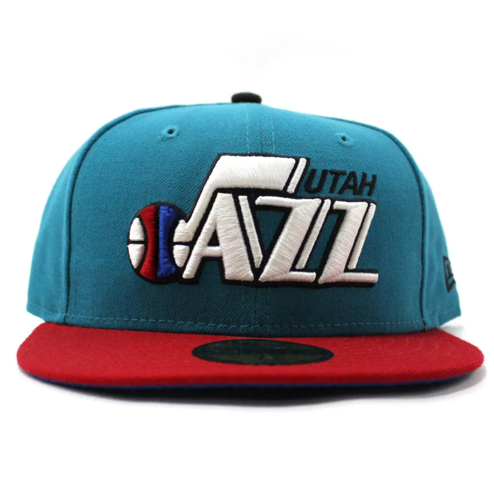Utah Jazz New Era 59Fifty Fitted Hat (Teal Blue Under Brim)