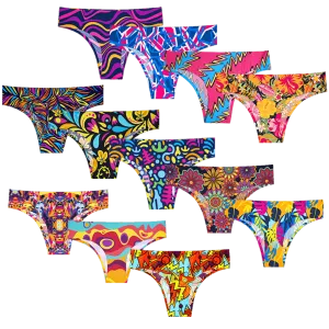 Vibrant Vibes Bundle - Ladies Seamless Brazilian Briefs 12 Pack Bundle