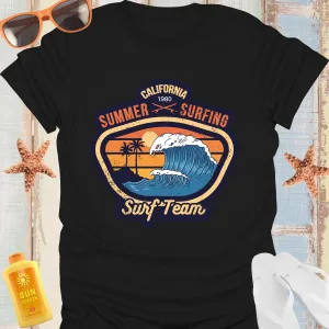 Vintage California Surf Team T-Shirt With Ocean Wave