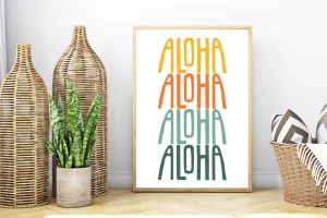 Vintage Island Vibes Aloha Art Print - Hawaiian Island Themed Wall Art | Vintage Island Vibes Collection