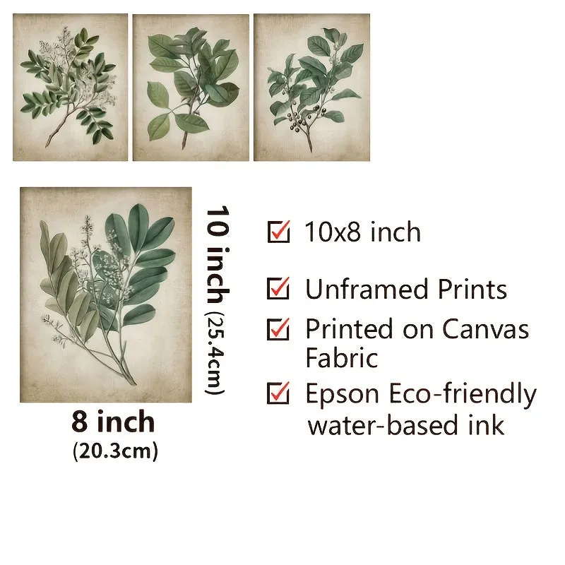 Vintage Plant Canvas Print Wall Art Set
