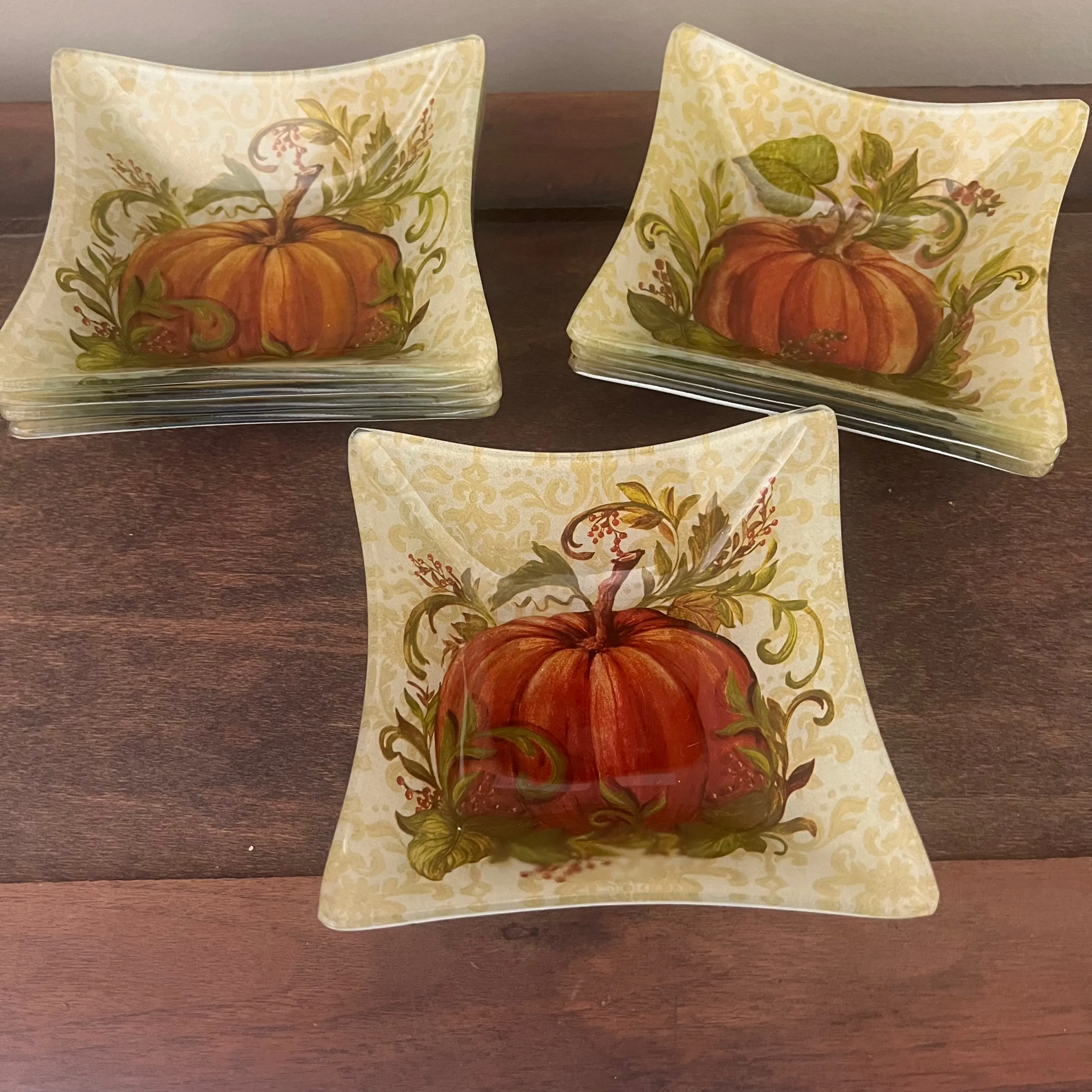 Vintage Prima Design Glass Pumpkin Bowl