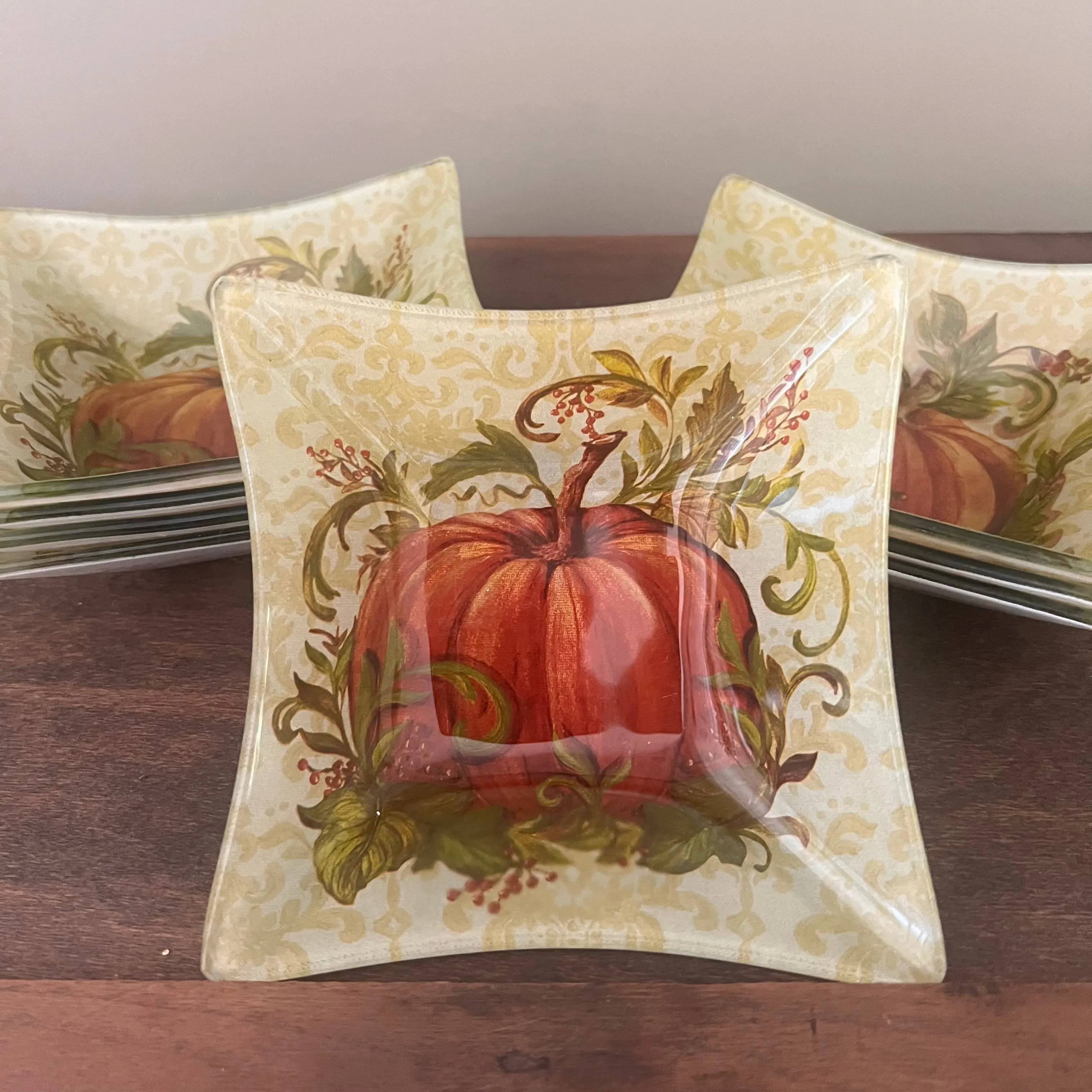Vintage Prima Design Glass Pumpkin Bowl