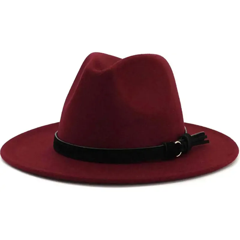Vintage Wide Brim Fedora Hat With Belt Buckle