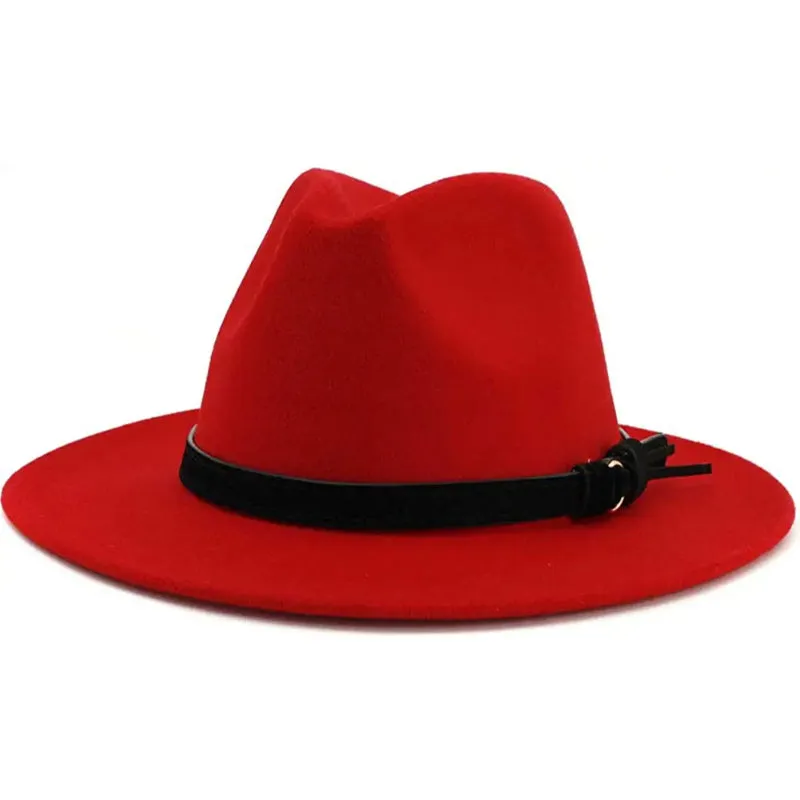 Vintage Wide Brim Fedora Hat With Belt Buckle