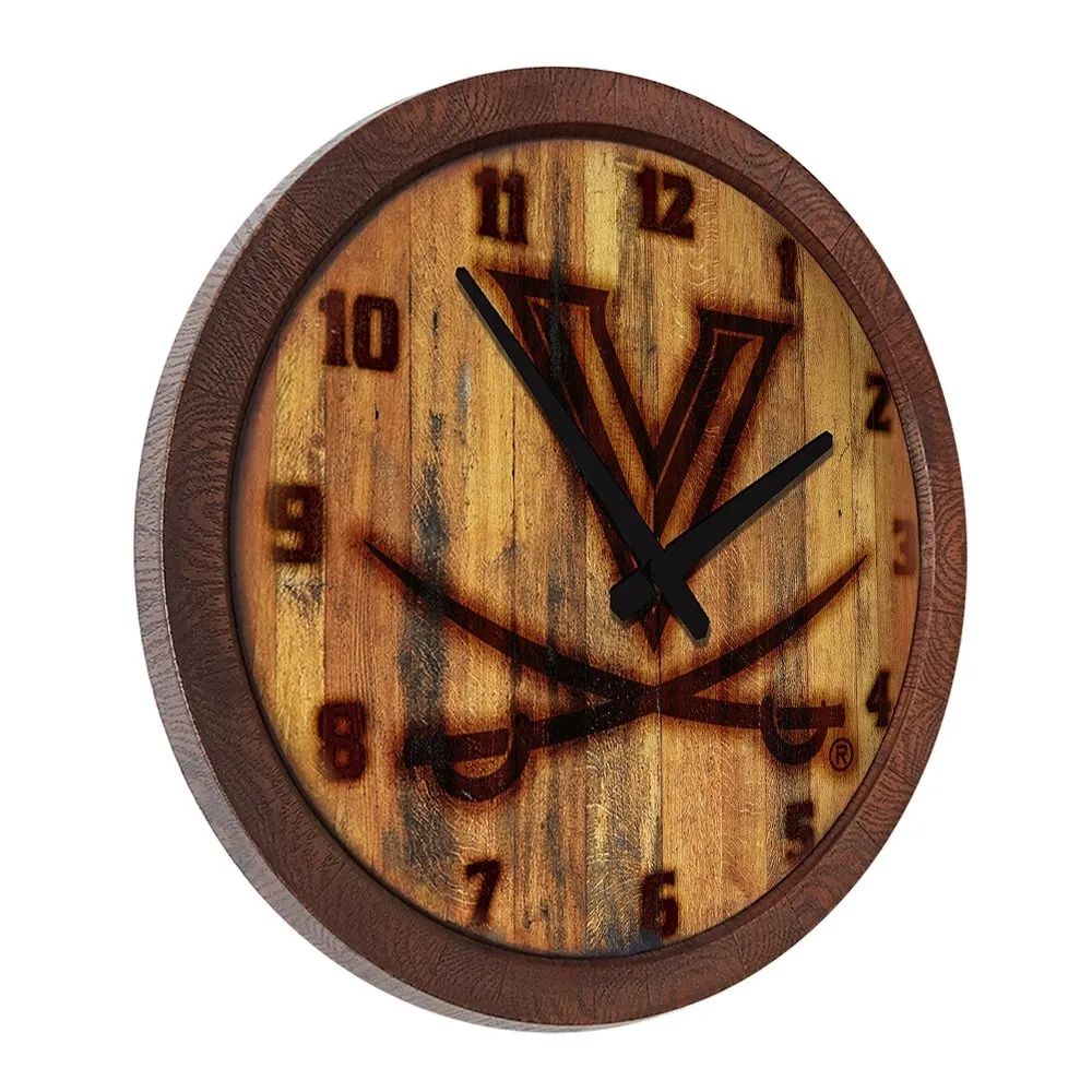 Virginia Cavaliers: Branded "Faux" Barrel Top Wall Clock