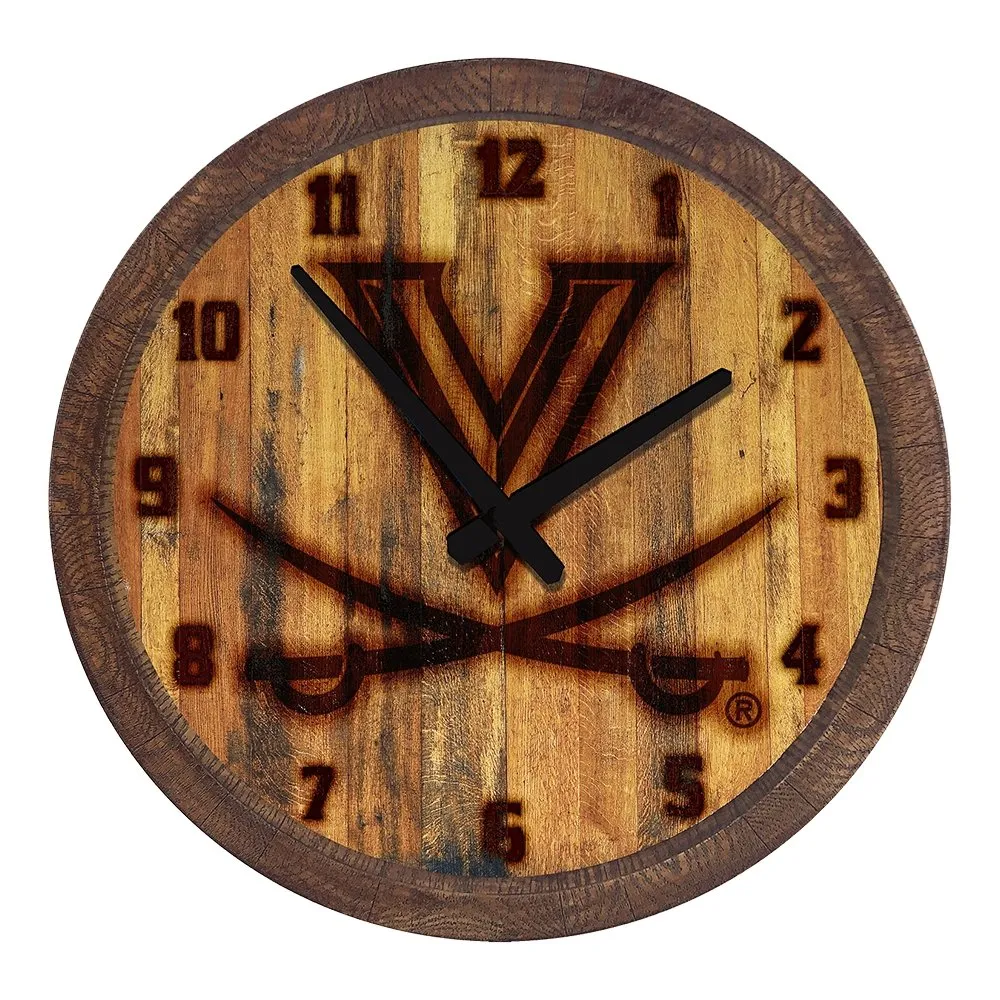 Virginia Cavaliers: Branded "Faux" Barrel Top Wall Clock
