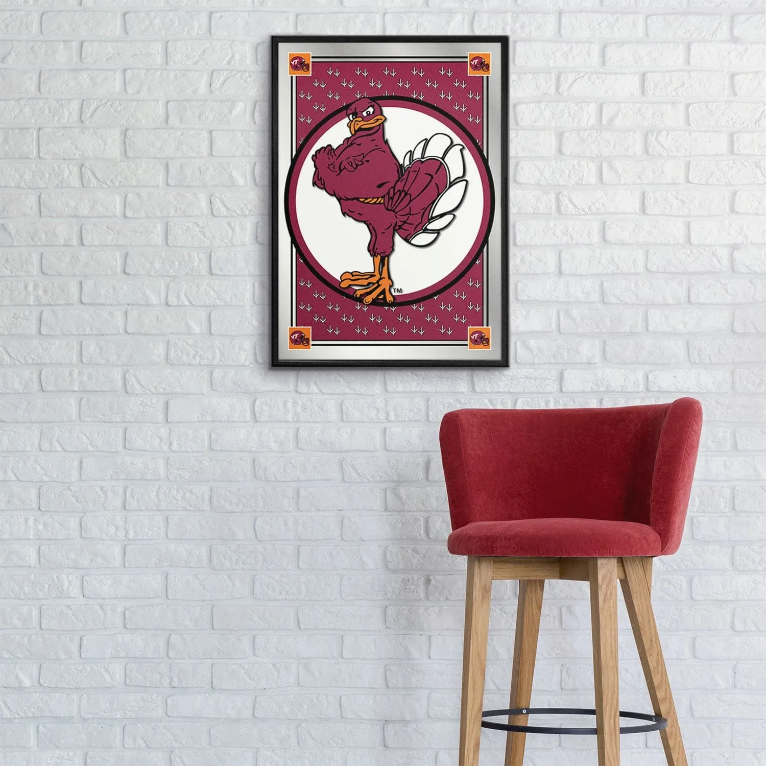 Virginia Tech Hokies: Team Spirit, Mascot - Framed Mirrored Wall Sign