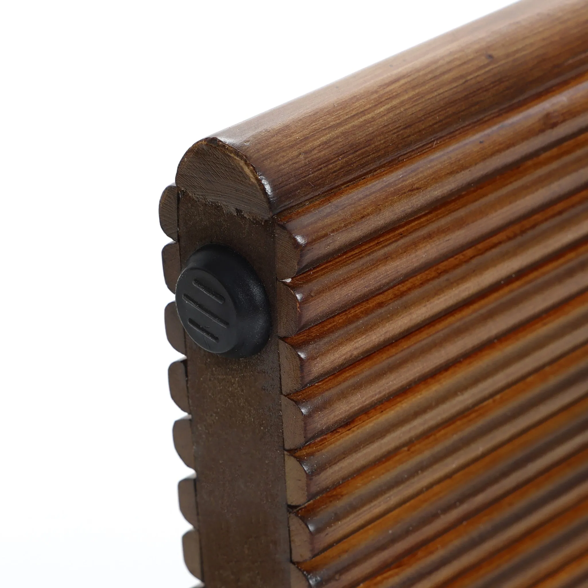 Walnut finish round wood side table